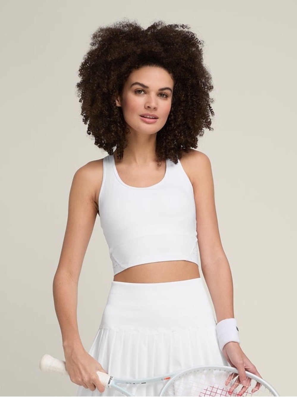Wilson Brami Lite White Crop Sports Tank Top for Women